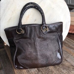 Horsehair and leather purse